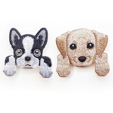 Brooch Tote Bag Pin Embroidery Cartoon Lifelike Labrador Boston Terrier Cute Dog