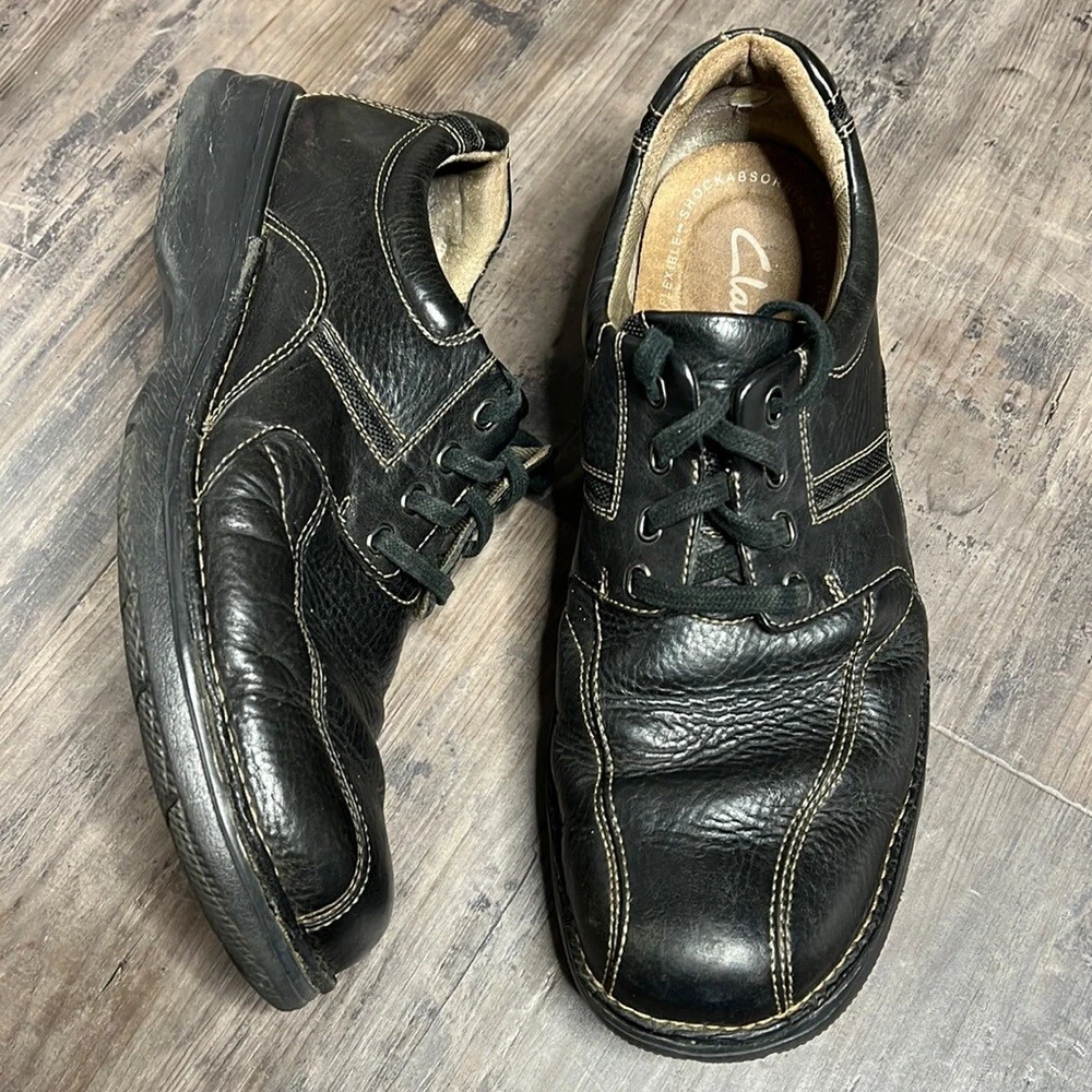 Clarks Uomo Northfield Casual Stringate Oxford Nero Grasso #82305