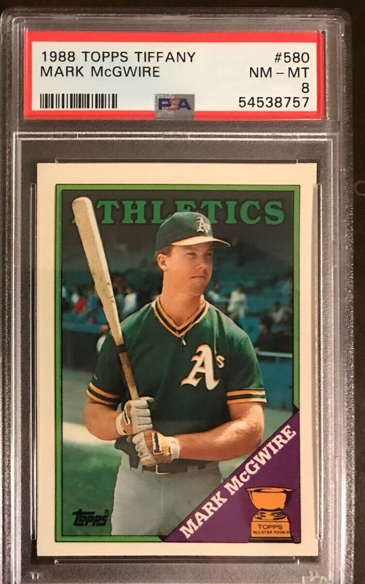 MARK MCGWIRE 1988 topps tiffany all star rookie cup #580 PSA 8!