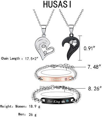 Couple Bracelet & Necklace Couples Gifts for Him & Her Matching