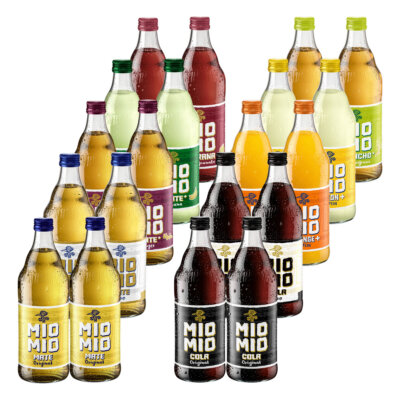 Mio Mio Limonade Probierpaket 20 Flaschen je 0,5l inkl. Mehrweg Pfand