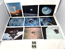 NASA 1969 Apollo 8-9-10-11 Set of 16 Official Photos Kodak Paper 8 x 10 w/Stamps