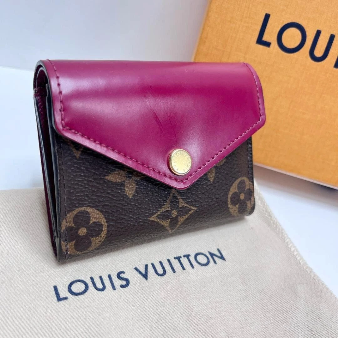 LOUIS VUITTON M62932 Monogram Mini Compact Wallet Fuchsia Pink Auth Women  Used