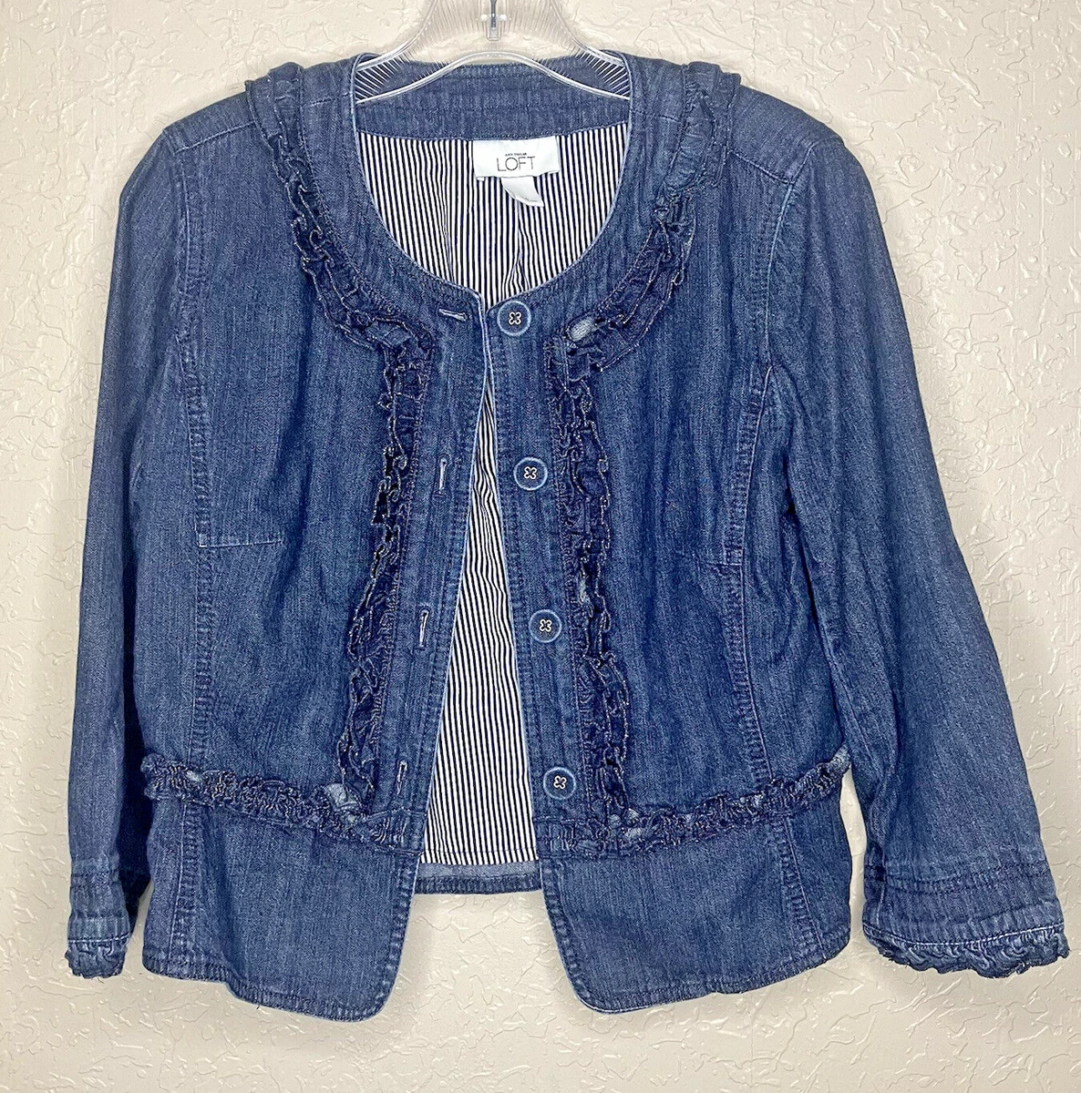 Ann taylor loft denim jacket sales