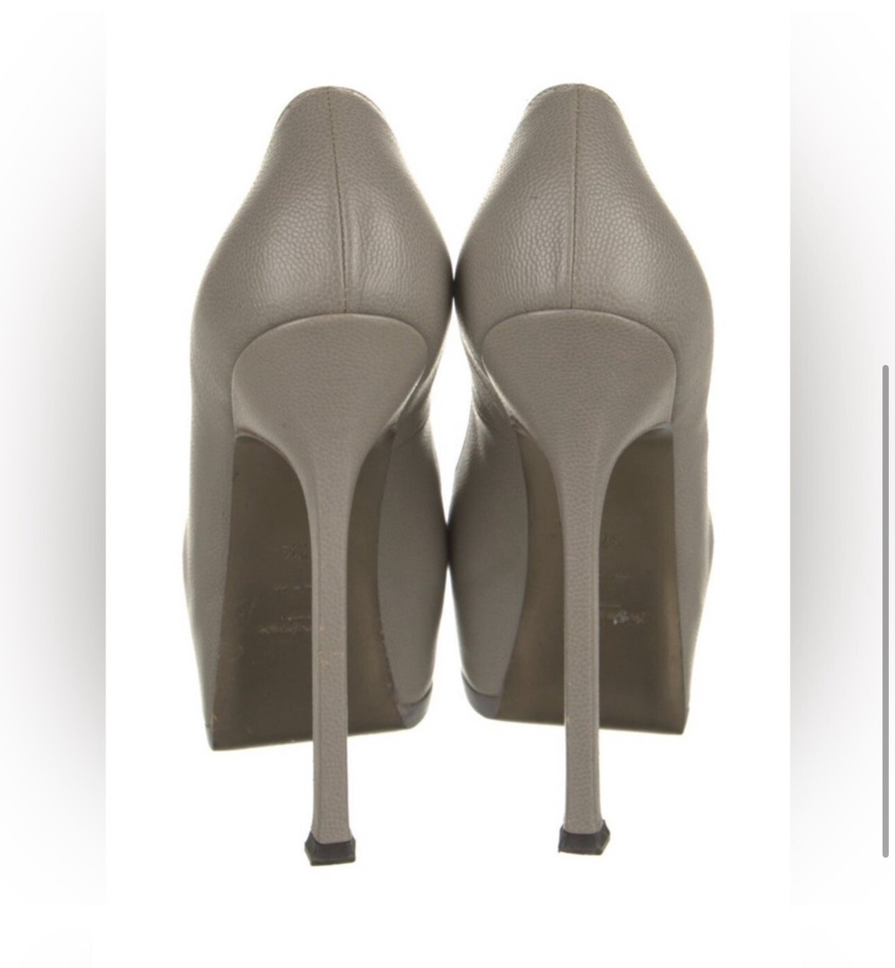 Décolleté YSL Yves Saint Laurent in pelle grigia taglia 7 5 con scatola