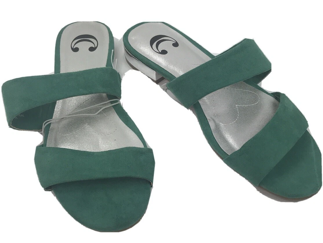 Charming Charlie Sandals Green Silver size 7 eBay