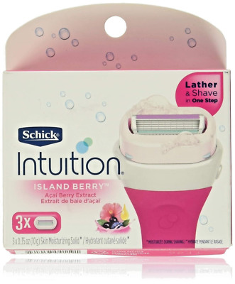 SCHICK INTUITION ISLAND BERRY WOMEN'S RAZOR REFILL 3 CARTRIDGES. BRAND NEW