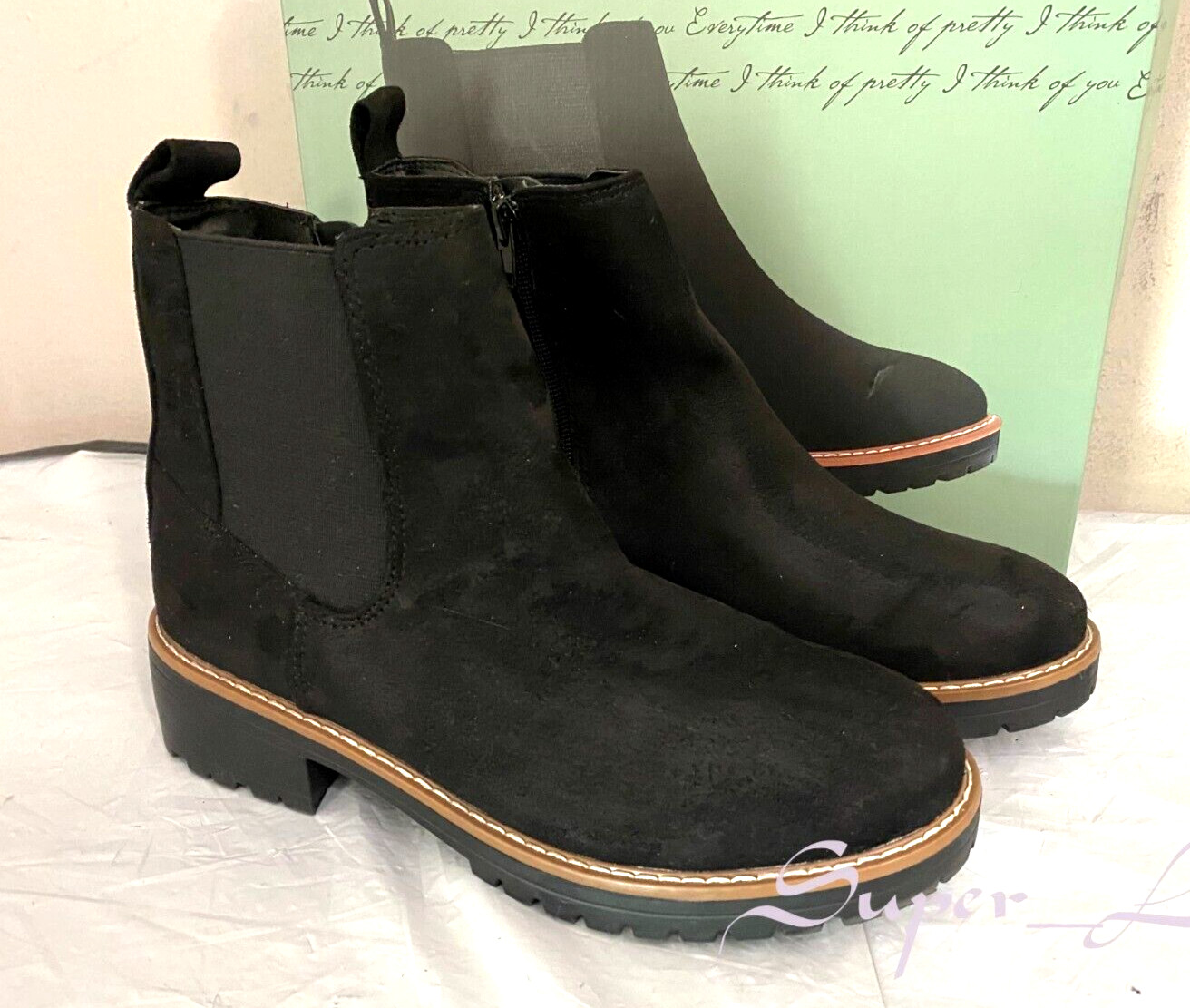 Kensie Women's KAYLA B Suede Ankle Boots - SIZE 7.5 - BLACK