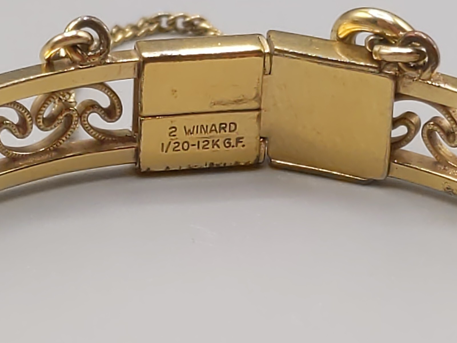 Winard Mid Century Victorian Style 12k Gold Filled Oval Bangle Hinged ...
