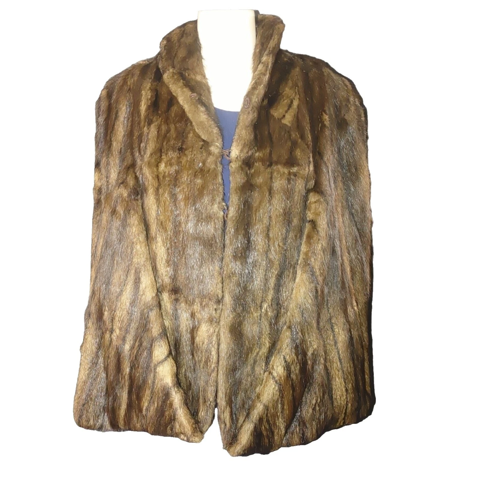 Ropa Vintage formal marrón de piel para mujer