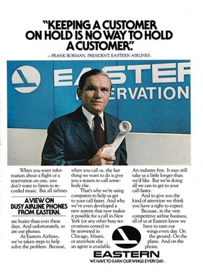 1979 Eastern Airlines: Keeping a Customer On Hold Vintage Print Ad