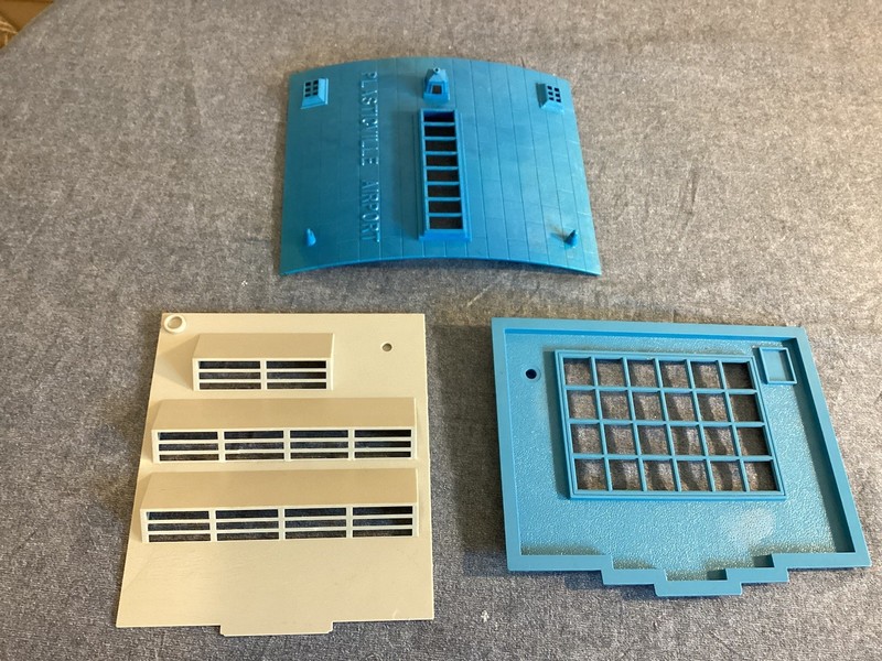 Plasticville Lot of 3 Roofs - Airport Hanger - Factory - Hospital
