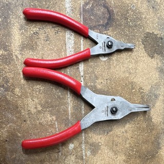 Snap on 2pc Retaining Ring Pliers Set 7in Cushion Grip Red SRPCR700U/050