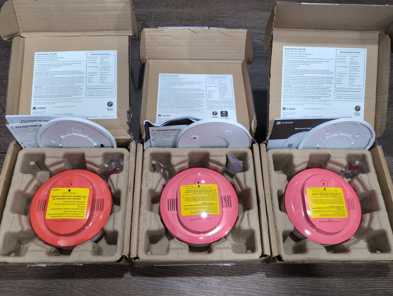 Lot of 3 Kidde Smoke & Carbon Monoxide Detector, AA Battery Powered, 30CUDR