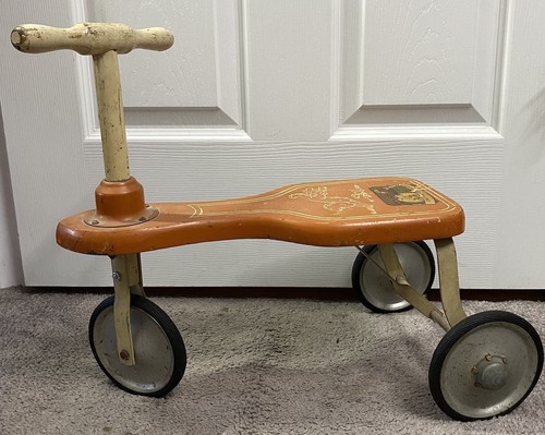 Antique Childs Kiddie Kar Walker Wood Trike Riding Early 1900's H.C. White-Red