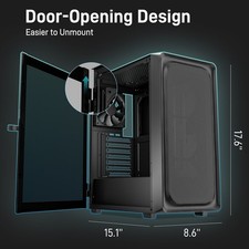 DARKROCK EC2 Black ATX Mid Tower PC Case w 4 x 120mm Black Fans, Type-C Ready 4