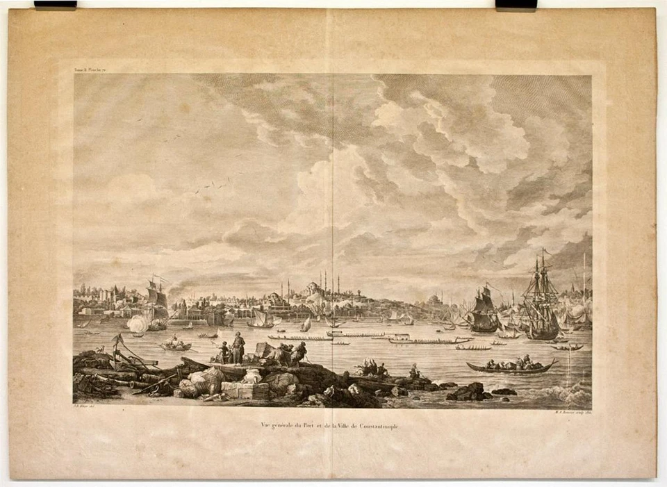 Jean-Baptiste Hilaire nach Konstantinopel Constantinople Vedute Kupferstich 1822 - Bild 2 von 4