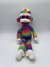Ty Beanie Buddies Rainbow Sock Monkey Plush Stuffed Animal Toy 16” 2012