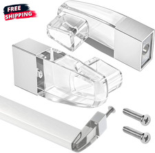 2 Set Clear Acrylic Shower Door Towel Bar Brackets for Alumax Basco Framed