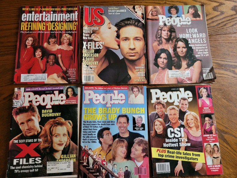Lof Of 6 Magazines- TV Shows-1986-02- CSI, X- Files, Charlie's Angel's, ...