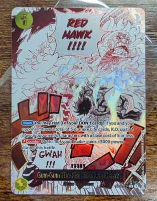 Gum-Gum Fire-Fist Pistol Red Hawk OP11-114 Manga Alternate Art One