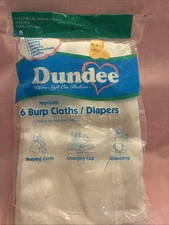Vintage Dundee PreFolded Cloth Cotton Diapers  Pack of 6- 14.5" x 20.5" New