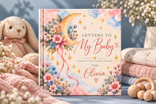 Personalized Baby Journal Hardcover Custom Name First Year Memory Book Keepsake