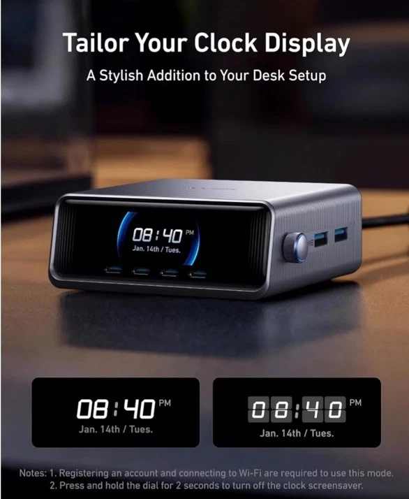 Network Charger Anker Prime, 250W, 2 x USB-A - 4 x USB-C, Black A2345341 - image 4 of 4