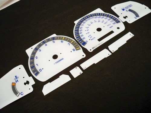 Fits 98-00 Toyota Tacoma Kilometers Cluster w RPM White Face Glow Through Gauges - Picture 5 of 9
