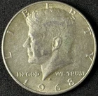 1968 Kennedy Denver Half  Dollar 40% USA Silver coin Age 58 years old Bid soon !