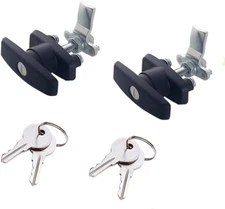 2PCS T Handle Latch Lock Keyed Alike Black Coated Compatible with 
