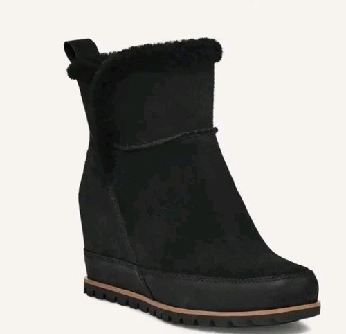 UGG Women's W Malvella Wedge Boot Black Size 5 EU 36 New In Box - Picture 2 of 9