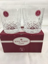 Royal Albert  Crystal Whisky Glasses Malvern X2 Boxed (H12)