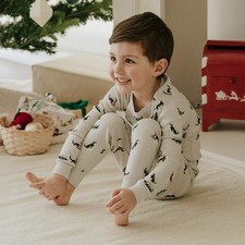 NWT Nordstrom Petit Lem Huskie Dog Christmas 2pc Pajama Set Size 5