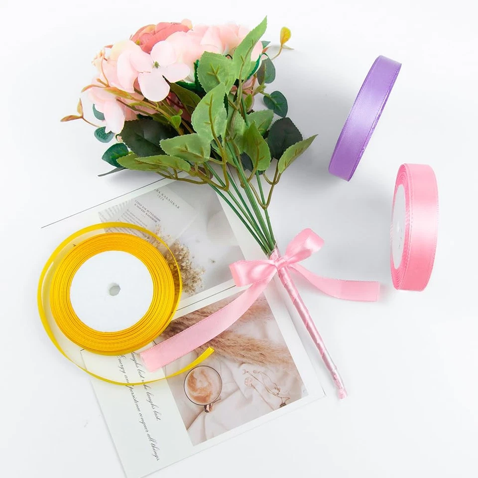 3/8 Inches x 25 Yards Red Satin Ribbon Solid Fabric Ribbons for Crafts, Weddi... - Image 4 of 4