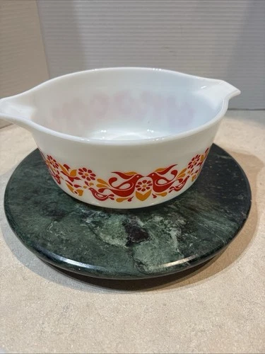 Vintage 2 Pyrex Friendship Red Birds 3 Qt Casserole & Early A 2 Qt, #474B, Pic
