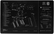 Glock OEM AS10032 Gen5 Pistol Exploded Diagram Bench Mat, 11" x 17", Black