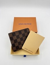 Autentico portafoglio uomo LOUIS VUITTON LV monogramma tela pelle multiplo bifold