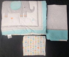 Lullaby Lane 3 PC Crib Set Elephant Giraffe Comforter, Crib Sheet,  Crib Skirt