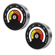 Pack of Two Oven Thermometers Magnetic for Fireplace Stove Wood Burner Use