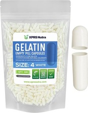 XPRS Nutra Size 4 White Empty Gelatin Capsules Kosher Gel Pill Gelcaps DIY