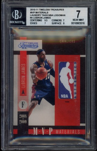2010-11 Panini Timeless Treasures Lebron James MVP Laundry Tag Logoman 1/1 BGS 7