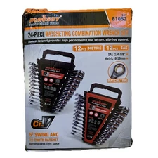 24-Piece Ratcheting Wrench Set | Metric and SAE | Ratchet Combination Wrenches