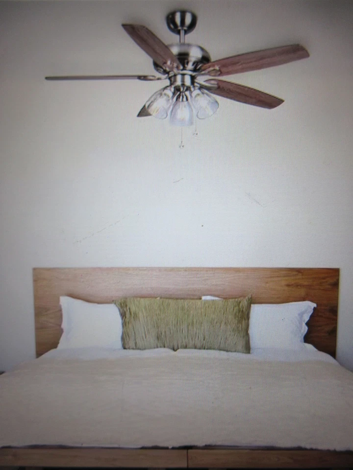 Hampton Bay Rockport 52 in. Indoor LED Brushed Nickel Ceiling Fan with Light - Image 2 of 4