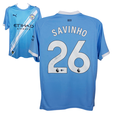 Savinho Signed Manchester City FC Home Soccer Jersey #26 with