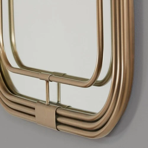 Zerbot Aged Brass 28 1/4" x 42 1/4" Rectangular Wall Mirror - Picture 3 of 6