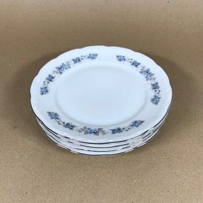 4er Set Mitterteich Bavaria Vergissmeinnicht Beilagenteller Made in Germany Vintage