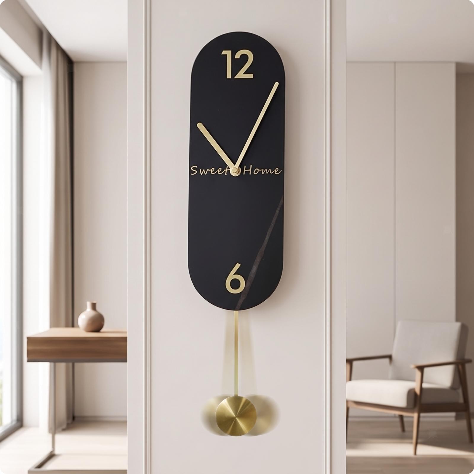 Modern Pendulum Wall Clock Silent Decorative Wall Clock with Pendulum
