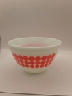 Pyrex Vintage Mixing Nesting Bowl 1.5 Pint #401 USA Orange Polka Dot Milk Glass