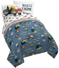 Harry Potter is My Home 4 Piece Twin Bed Set -Bedding Features Harry, Ron, He...